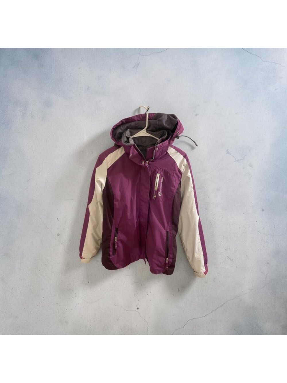 Free Country Radiance Purple White Hooded Ski Winter Jacket Women’s S